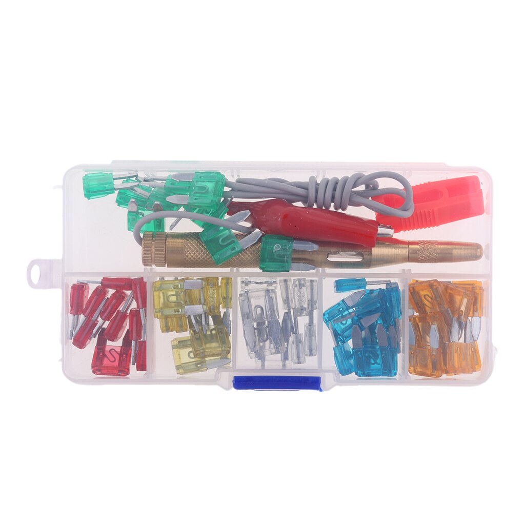 60 Stuks Mini Auto Zekeringen Set Auto Zekering Platte Zekering 5 - 30 Een Voor Auto Auto, met Circuit Pen