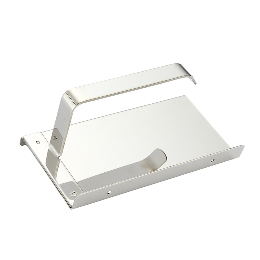 Soporte de papel higiénico de acabado cromado moderno con estante de almacenamiento para teléfono móvil de acero inoxidable montado en la pared