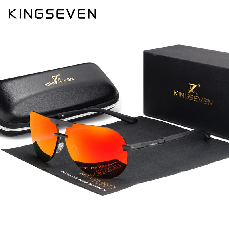 KINGSEVEN Original Polarized Sunglasses Men Women Pilot Driving Aluminum+TR90 Sun Glasses Goggle UV400