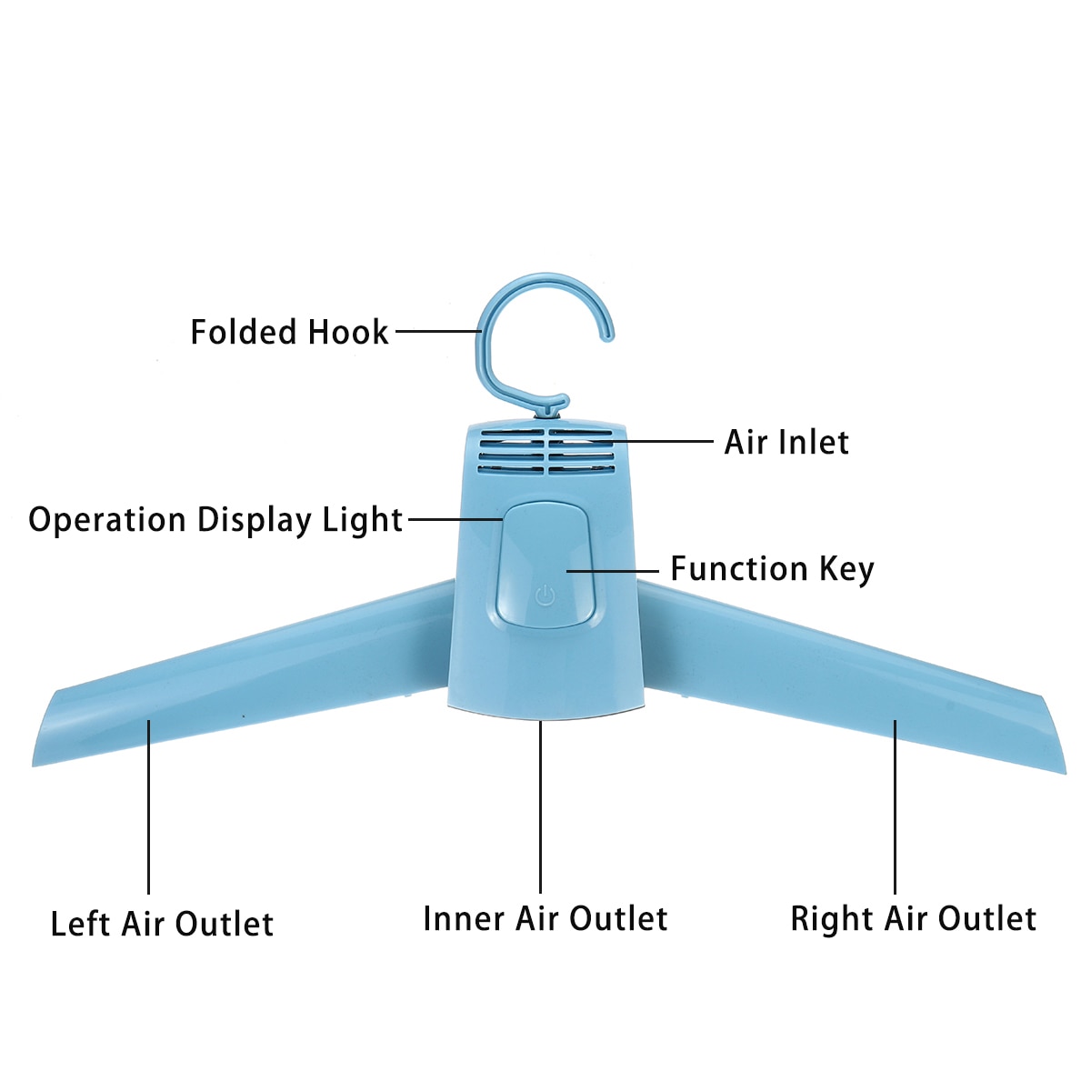 220V 50W Portable Clothes Dryer Foldable Laundry Dryer Smart Shoes Dryer Coat Clothes Electric Rack Hanger for Home Travel
