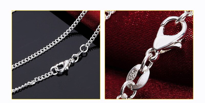 Argento Sterling 925 16/18/20/22/24/26/28/30 pollici 2mm collana a catena per donna uomo moda festa gioielli regalo adatto Pandant