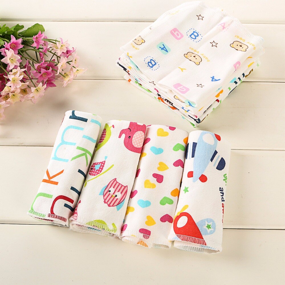 6 stuks baby cartoon handdoeken zakdoek baden voeden gezicht washandje doekje