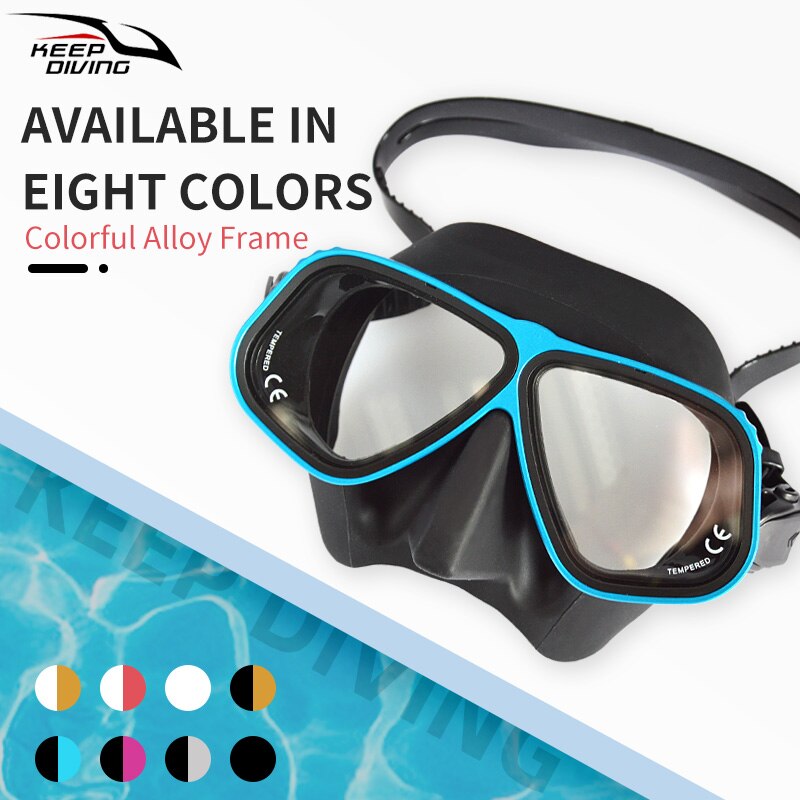 Gratis Duikbril Ultra Low Volume Snorkelen Bril Kleur Aluminium Frame Duikbril Voor Scuba Dive