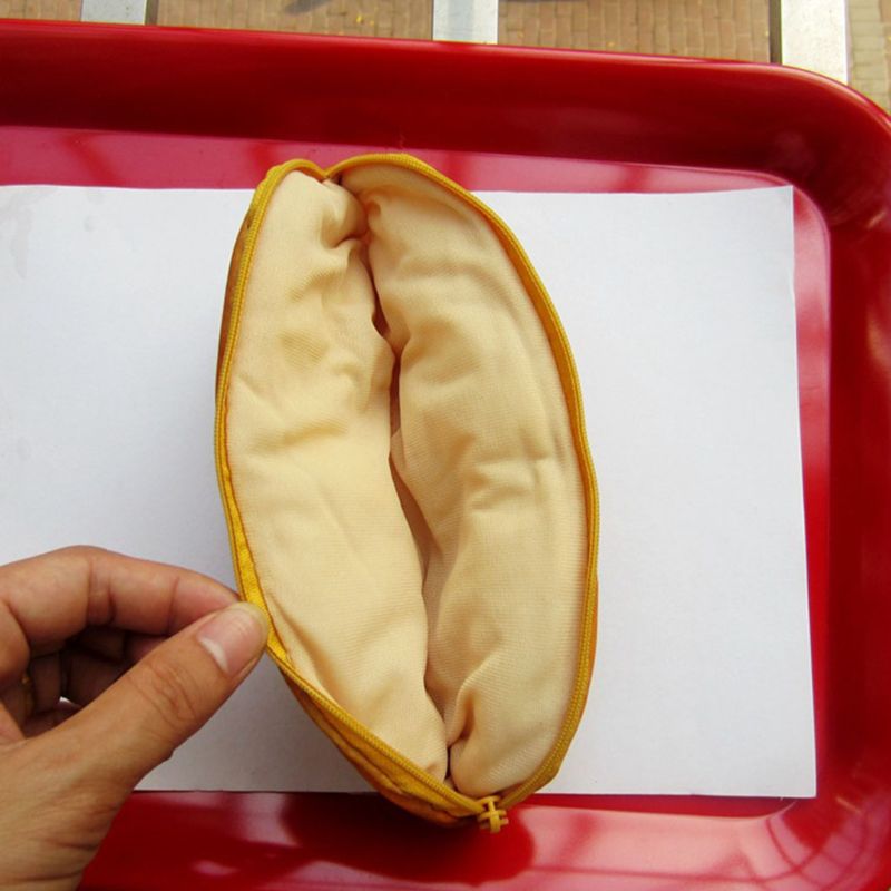 Cartoon French Bread Pencil Case Large Capacity Pen Bag Student Stationery School Trave Makeup Storage Tool