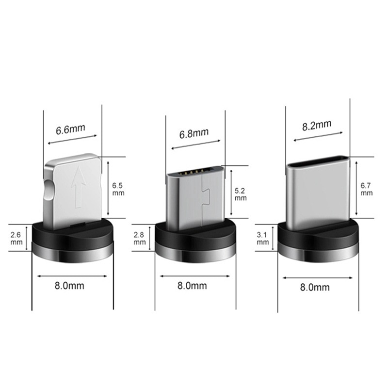 Cable magnético Micro USB tipo C, Cable de carga para Samsung iPhone 7 6, cargador, cable magnético rápido, Cable USB C, Cable adaptador C