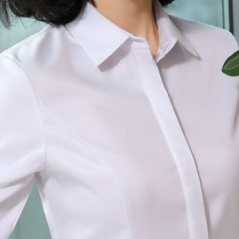 Spring Women Business Shirt Formal Long Sleeve Slim Chiffon Blouses Office Ladies Temperament Work Tops