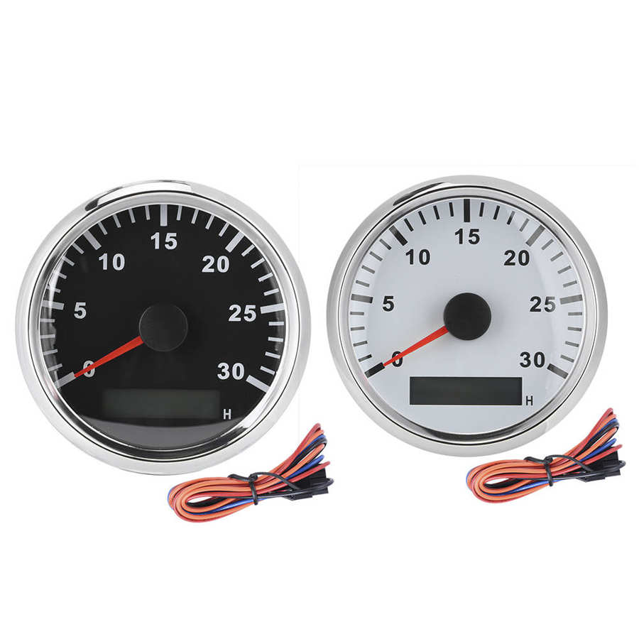 85Mm/3.3in Boot Toerenteller Sensor IP67 Tacho Gauge 12V / 24V Rood Licht Met Lcd Display service Urenteller 3000 Rpm