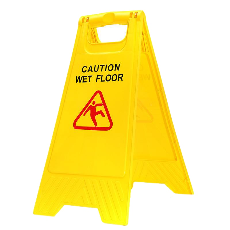 CAUTION WET FLOOR Yellow Warning Wet Floor Sign Safe Clean Smooth Double-Sided Triple-Cornered Warning Sign Tool: Default Title