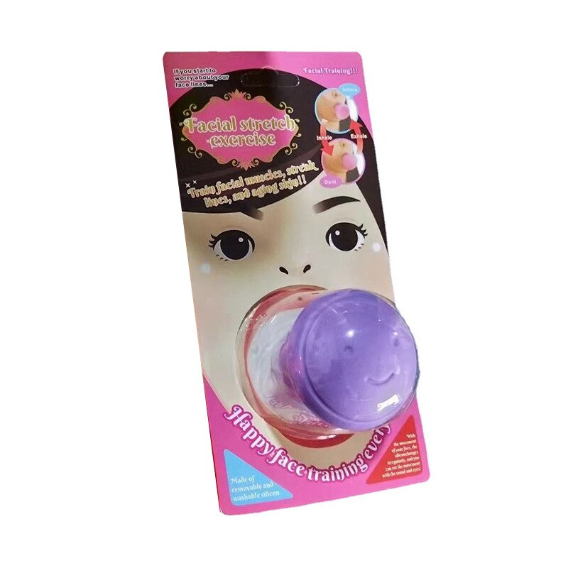 Face-Lifting&amp;Tightening Face Double Chin Masseter Removal Facial Muscle Breathing Exercise Massage Trainer Accessories: Purple