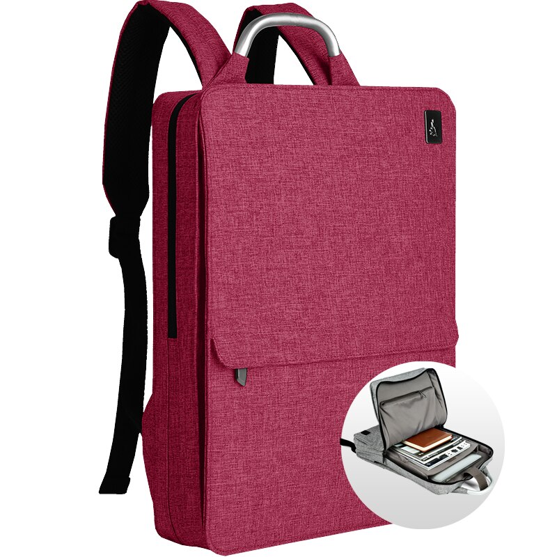 CAI Impermeabile 14 da 15.6 pollici Del Computer Portatile Zaino Uomini/Donne di lusso Sottile Sacchetto di Scuola zaino Da Viaggio di Affari di Stile di Modo bookbag: 1430 Red