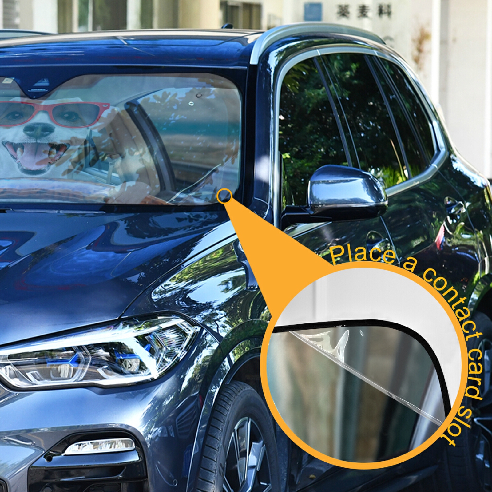 Funny Cute Dog Driving Car Heated Windshield Sun Shade Foldable UV Ray Sun Visor Protector Sunshade To Keep Your Vehicle Cool