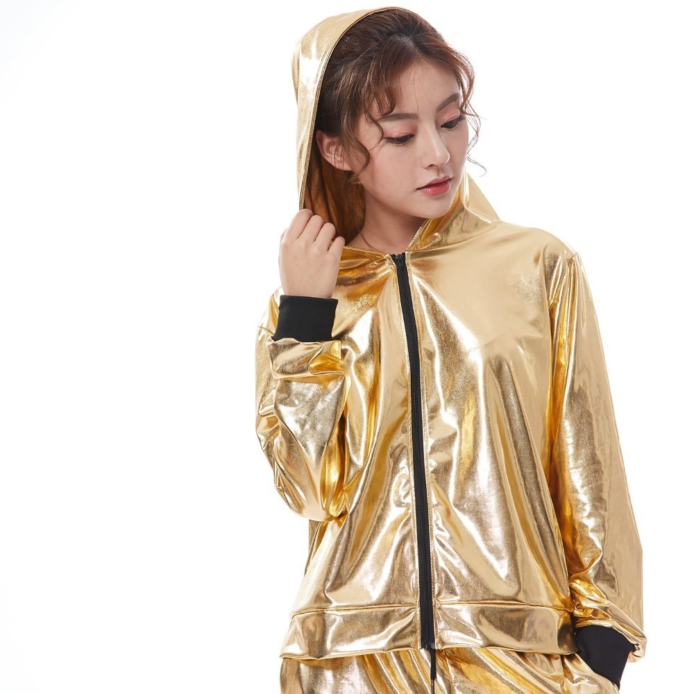 Giubbotto Bomber Jazz per bambini, abbigliamento da spettacolo teatrale dorato, cappotto da ballo, cappotto Hip Hop, moda primavera e autunno, 2024