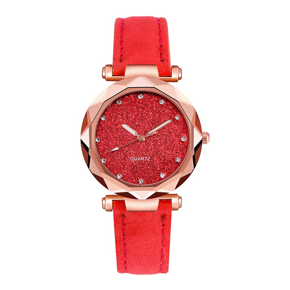 Ladies Korean Rhinestone Rose Gold Quartz Watch Female Belt Watch Women's Watches Clock Watch Women Watches: H