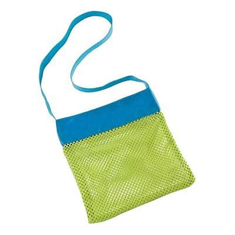 Foldbar bærbar strandtaske børn børn mesh opbevaringspose udendørs strand park svømning legetøj håndklæde tøj arrangør svømmetaske