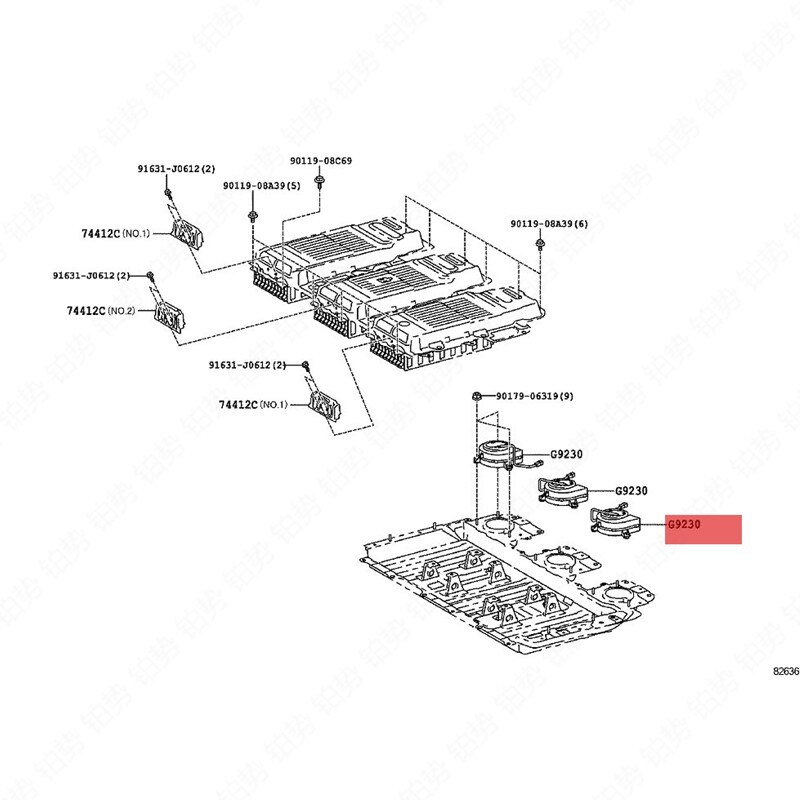 Battery cooling blower assembly -toy ot aco rol lal evin Car battery radiator heater motor Expansion blower