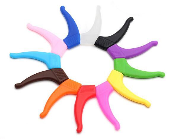 Crochet d'oreille antidérapant à la pour lunettes, accessoires pour lunettes, poignée en Silicone, pointe de la tempe, poignée pour lunettes: random color 1pair