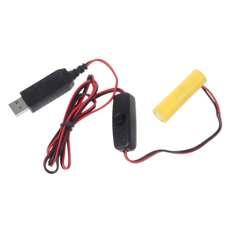 LR6 AA Dummy Battery Eliminator 1 m USB-Stromversorgungskabel Ersetzen Sie 2 1,5-V-Batterien. Beseitigen Sie das Kabel für LED-Licht