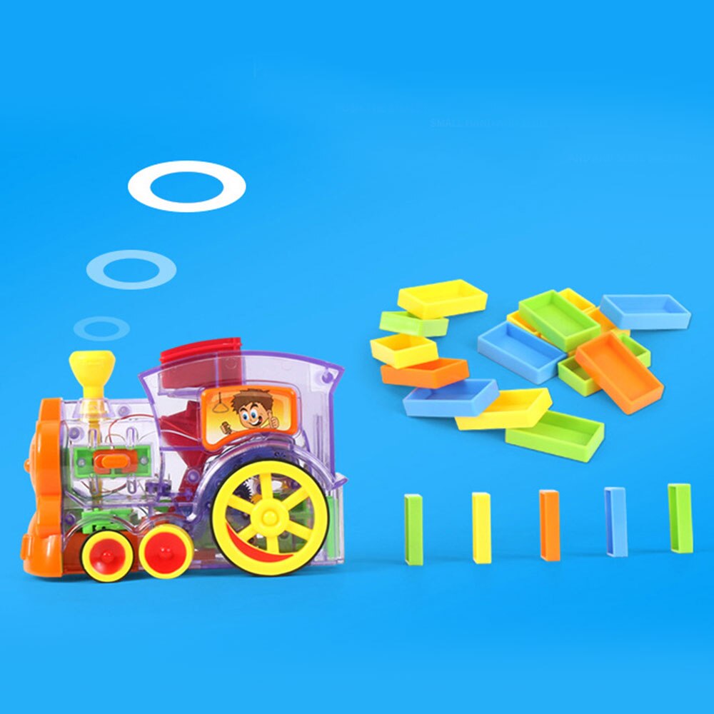 80pc domino blokke sæt mursten elektrisk tog med lyd bil sæt legetøj til børn farverige domino spil pædagogisk legetøj