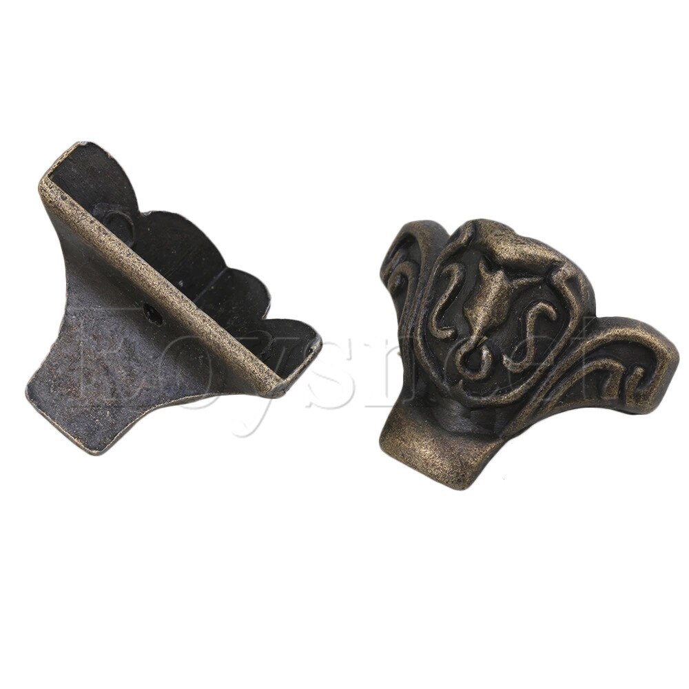 10- delige bronzen antieke voetbeschermers voor bureau, decoratief zinklegering