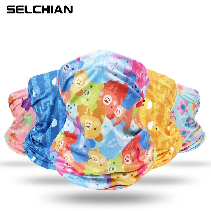 Hommes femmes foulards glace soie multifonctionnel bandana bandeau anneau cou écharpe dessins animés sans couture tubulaire magique visage