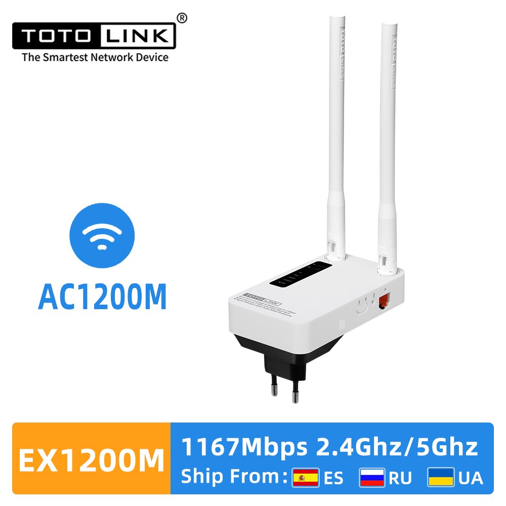 Totolink EX1200M Wifi Repeater AC1200 Draadloze Wifi Booster 2.4G/5Ghz Gigabit Adapter Met 802.11ac High Gain Dual antenne