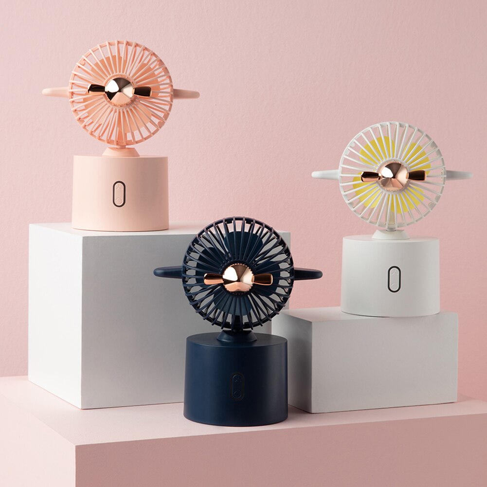 Portable Desktop Fan Airplane USB Rechargeable Air Cooler Summer Mute 3 Wind Speed Radiator Home Office Desktop Fan