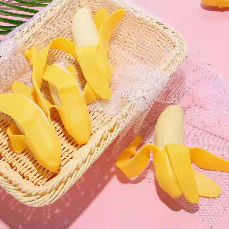 Bolas antiestrés blandas de fruta bonita, juguete sensorial para apretar, juguete de mano para aliviar el estrés, plátano antiansiedad, juguete elástico de crecimiento lento