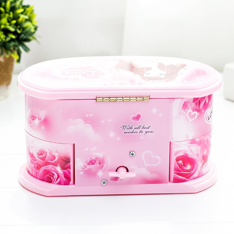 Rotating Ballerina Music Box To Send Girlfriend Birthday Music Boxs Plastic Jewelry Storage Box Birthday/Christmas GiftWF
