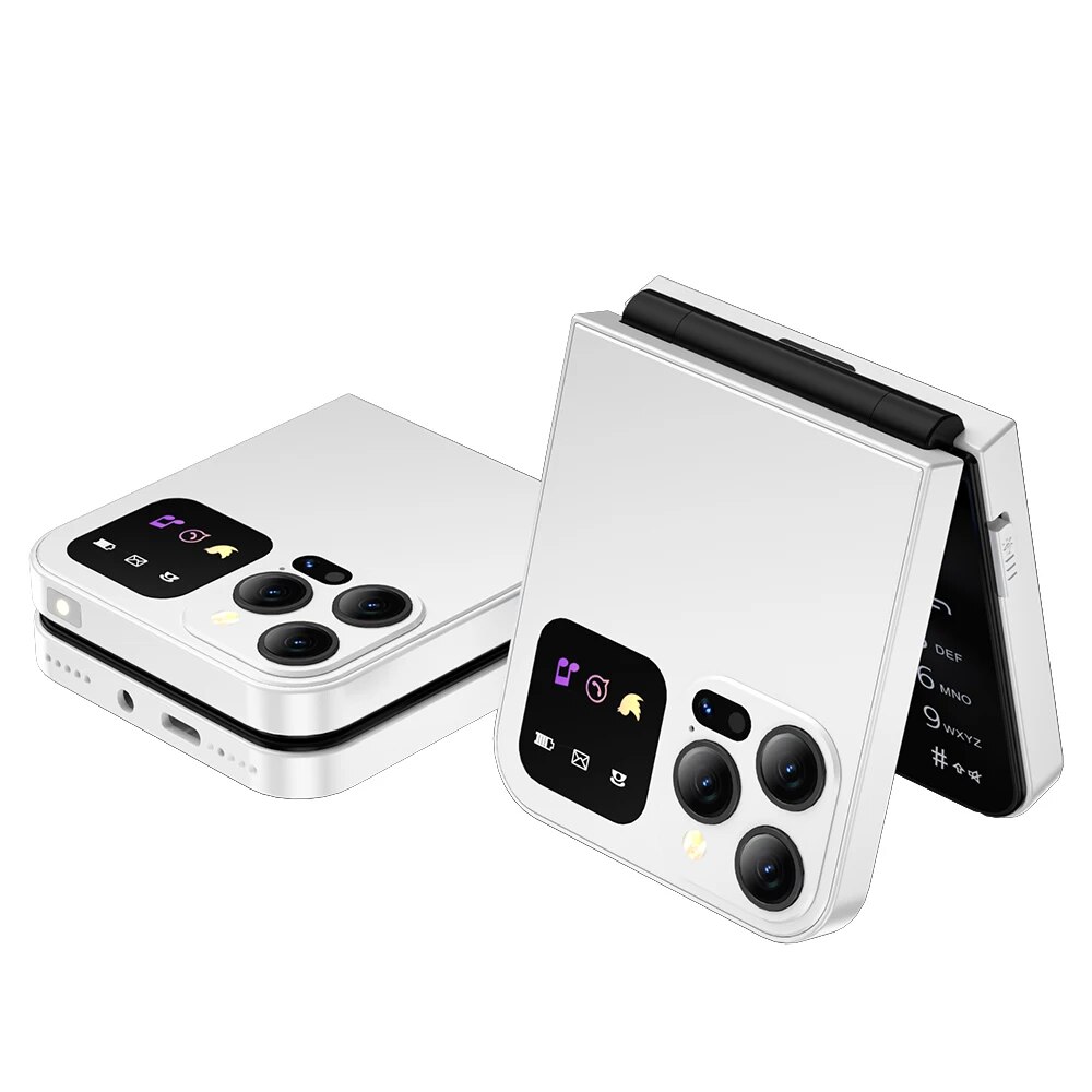 Servo a50 pro dobrável telefone móvel automático rádio fm chamada registro velocidade dial voz mágica dupla sim gsm desbloqueado celular 2.4 "tipo-c: Verde