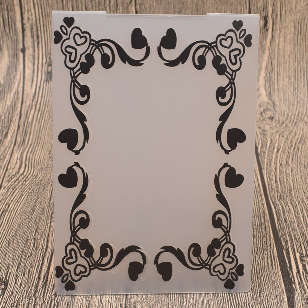 Rose Flowers Leaves Plastic Embossing Folder Stencil Template For Scrapbooking Album Paper Birthday Card Diy Embossing Craft: frame 4