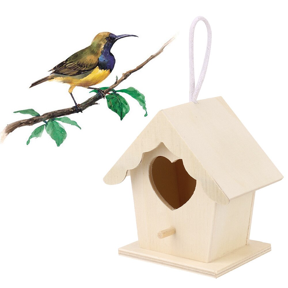 Nest Huis Vogel Dox Houten Vogel Huis Nest Huis Houten Vogel Huis Creatieve Muur Gemonteerde Outdoor Vogelhuisje Houten Doos 1Pc