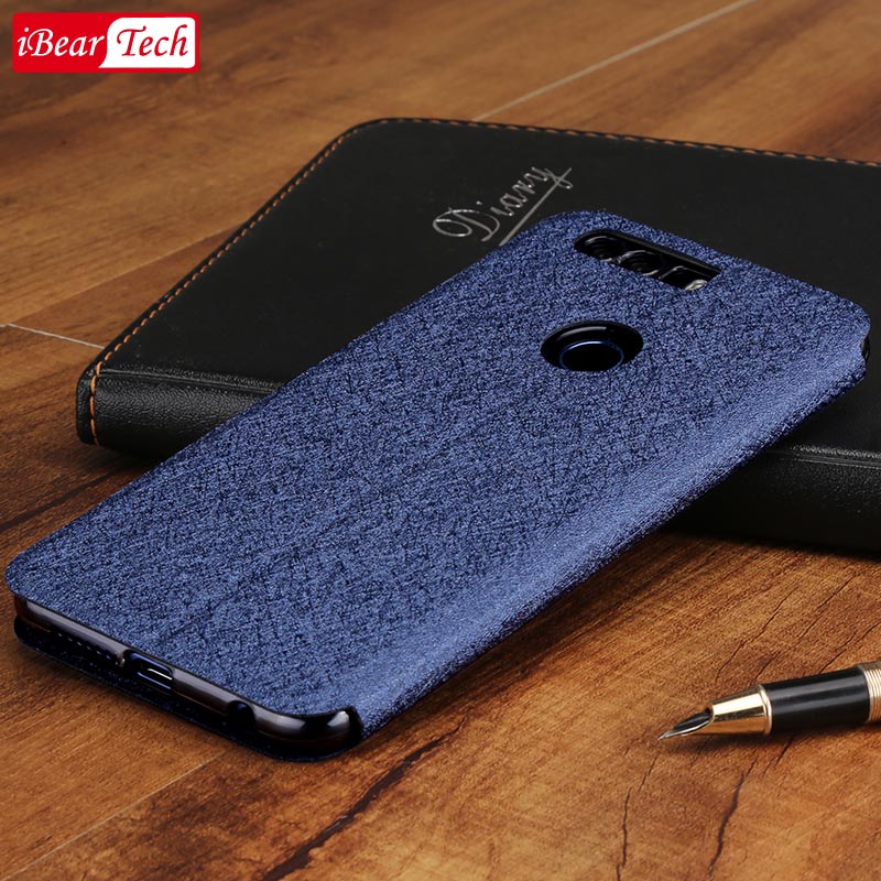 Flip Case Voor Huawei Honor 8 Case Stand Lederen Originele Pu Antiklopmiddelen Honor 8 Cover Smart Terug Fundas Silicon Honor8 coque Capa