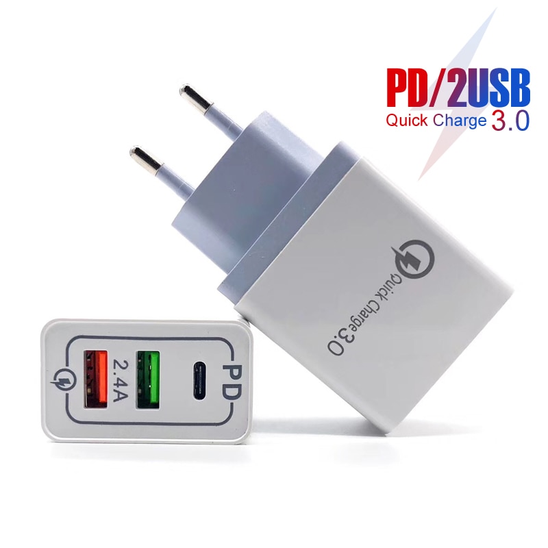 30W Pd Fast Charger Voor Iphone 12 11 Pro Max Quick Charge 3.0 Usb Type C Qc 4.0 Charger voor Samsung S20 S21 S10 S9 Plus Note 20