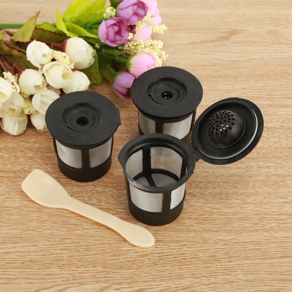 3Pcs Reusable Refillable KCup Coffee Filter Pod for Keurig K50 & K55
