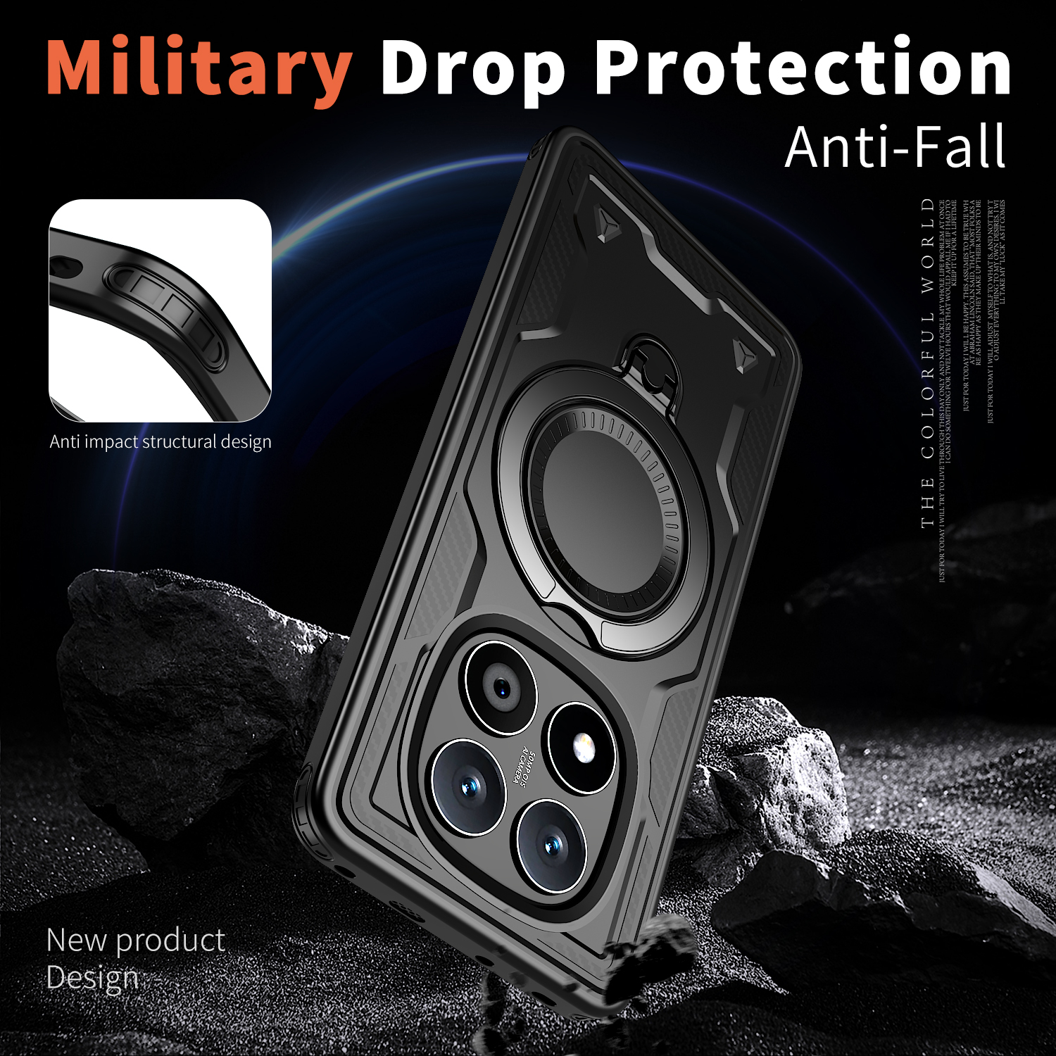 Stødsikkert pansercover til xiaomi redmi note 14 pro 5g magnetisk stativbeskyttelsesetui til redmy note 14 note 14 pro 5g bagcover