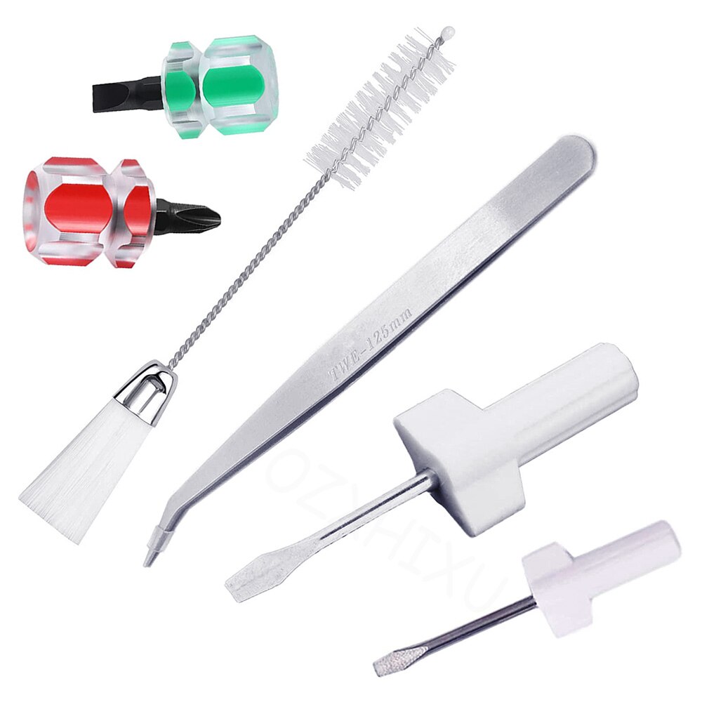 7pcs/set Sewing Machine Repair Kit Mini Sewing Screwdriver Set&amp;Cleaning Double Headed Lint Brush Sewing Accessories