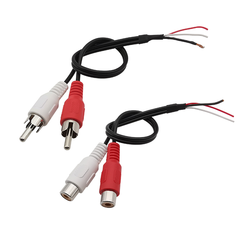 Rca Mannelijke Stekker/Rca Vrouwelijke Socket Naar Blote Draad Open Einde Audio Videocamera Kabel Verlenging Solderen Diy Snoer Connector