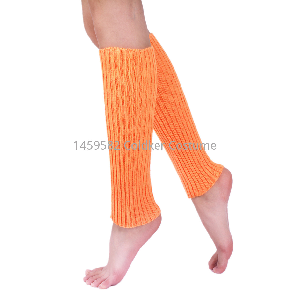Calentadores de piernas de punto de color neón para mujer, calcetines sin pies brillantes acanalados, Punk, negro, hasta la rodilla, gótico, Hip-hop, Rock, Halloween, 80s