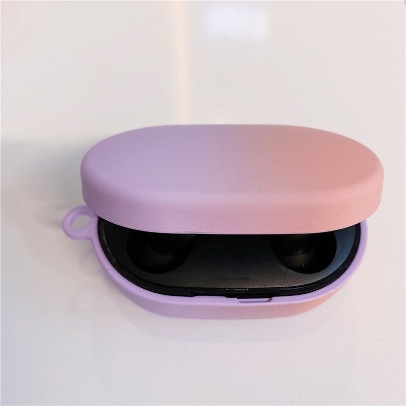 Kjoew siliconen oordopjes xiaomi redmi airdots s beschermhoes draadloze bluetooth-headsethoes voor airdots s hoesje: Paars roze