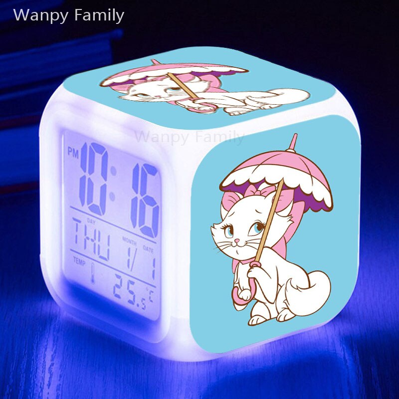 Sehr Ziemlich Marie katze Wecker LED Großen Bildschirm Display Zeit Datum Für Kinder Geburtstag Multifunktio digitale alarm uhren