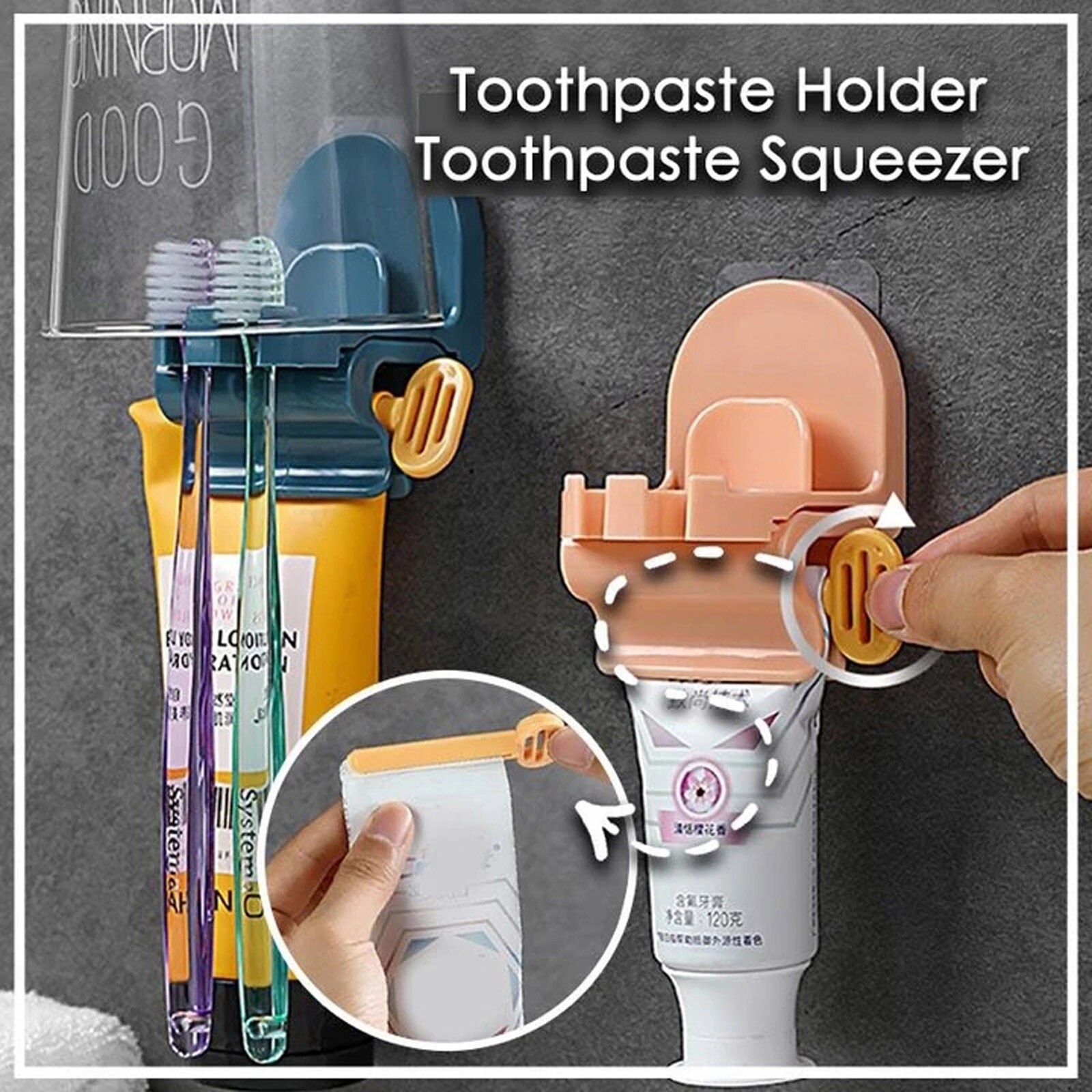 Plastic Tandpasta Dispenser Zelfklevende Tandpasta Squeezers 3-In 1 Opslag Voor Uw Tandenborstel Tandpasta Badkamer Accessoire