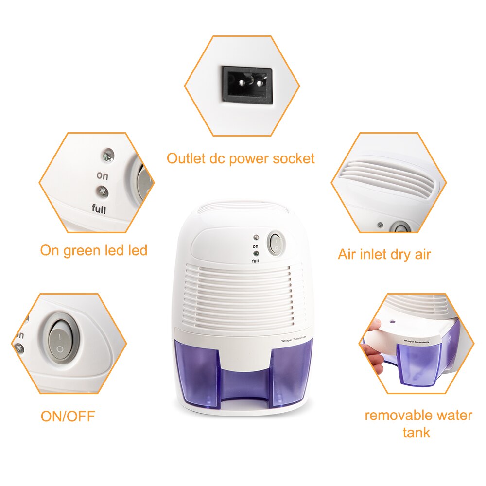 Semiconductor Dehumidifier Mini Portable Home Air Dryer Desiccant Moisture Absorber Low Noise Cabinet Dehumidifier