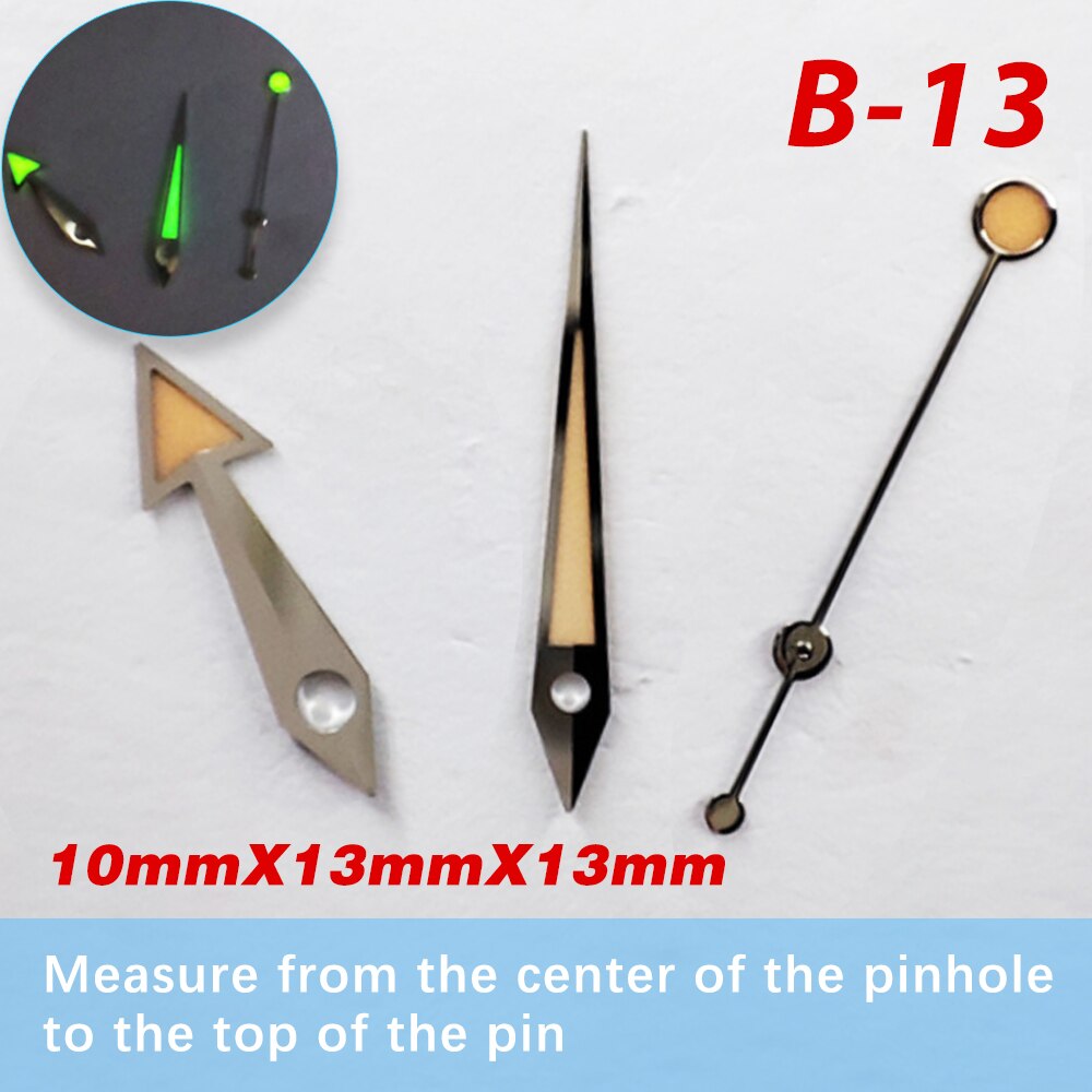 watch accessories, super bright green and blue watch hands, suitable forsuitable 8215，3804，8200，2813 movement pointer: B-13