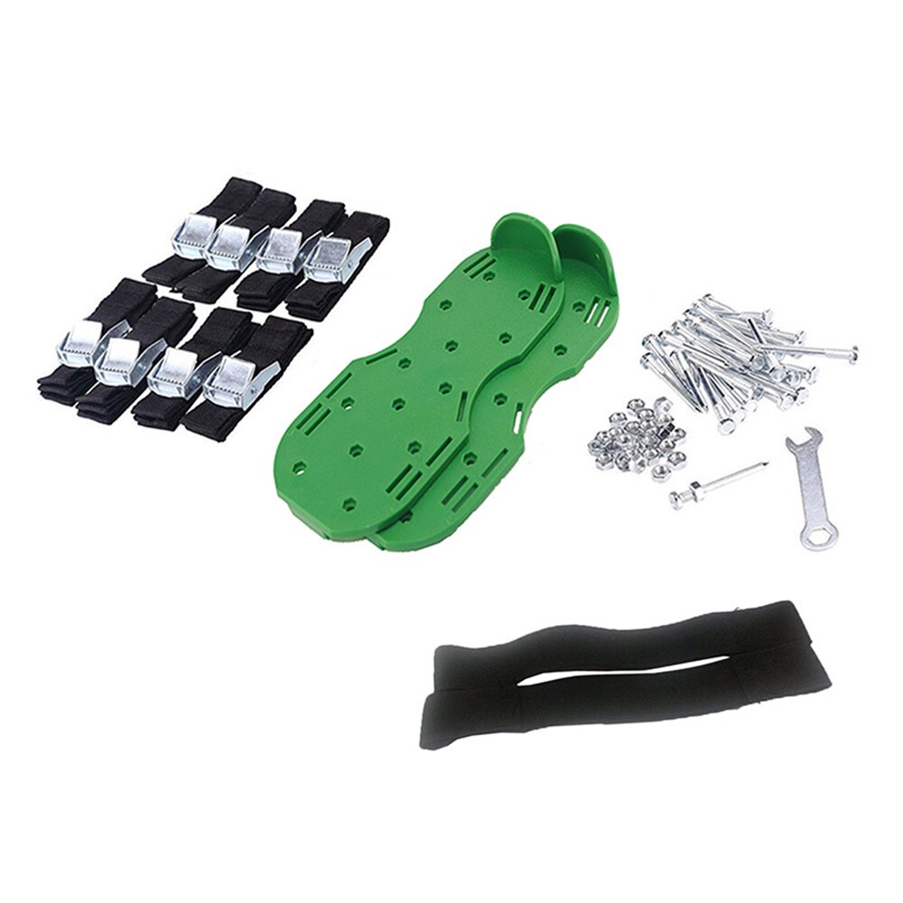 1 par de sandalias de aireador de césped revitalizante para caminar con pinchos de césped, zapatos con 4 correas ajustables, herramienta de jardinería: green