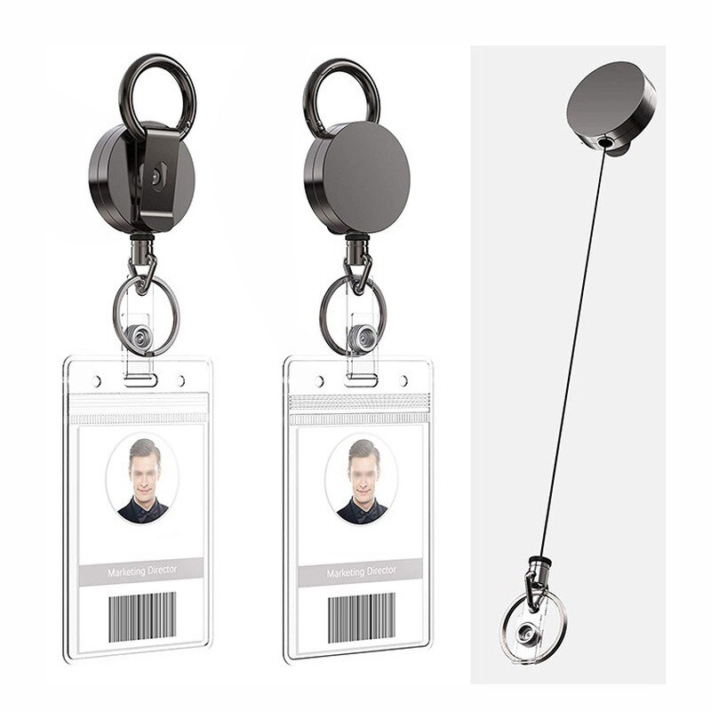 Porte-clé rétractable à tirette, 1 pièce, porte-Badge, bobine de ceinture extensible, lanière d&#39;identification, porte-carte