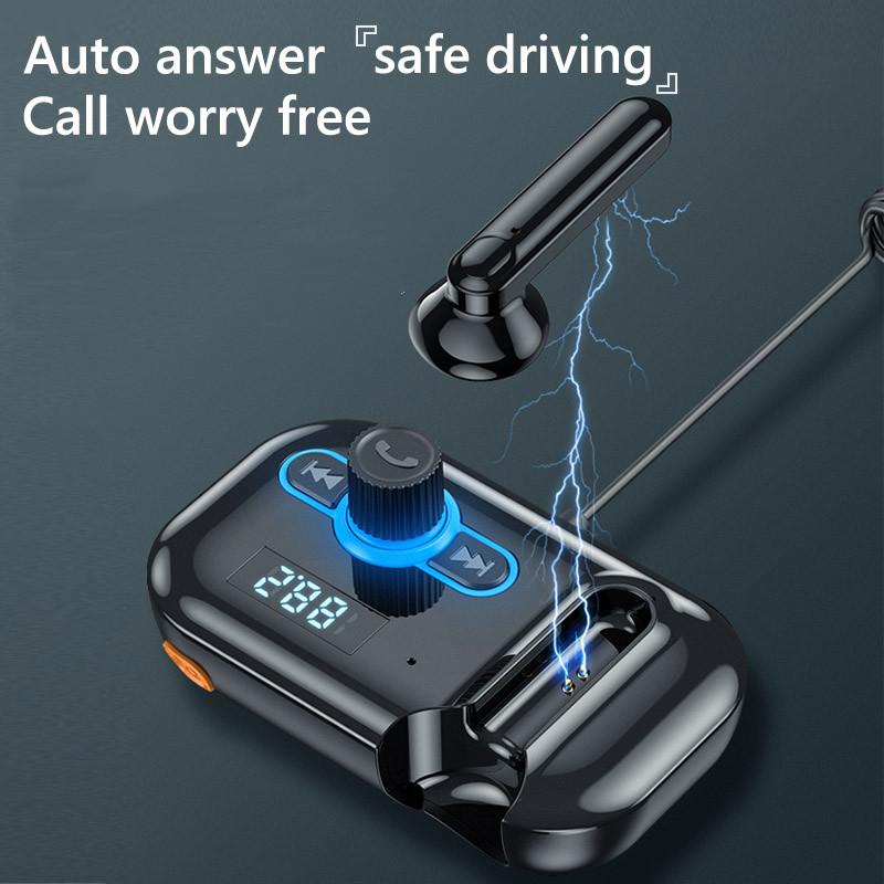 Auriculares manos libres con reproductor de MP3, receptor de Audio, USB, PD, carga rápida, Bluetooth, Kit transmisor FM para coche