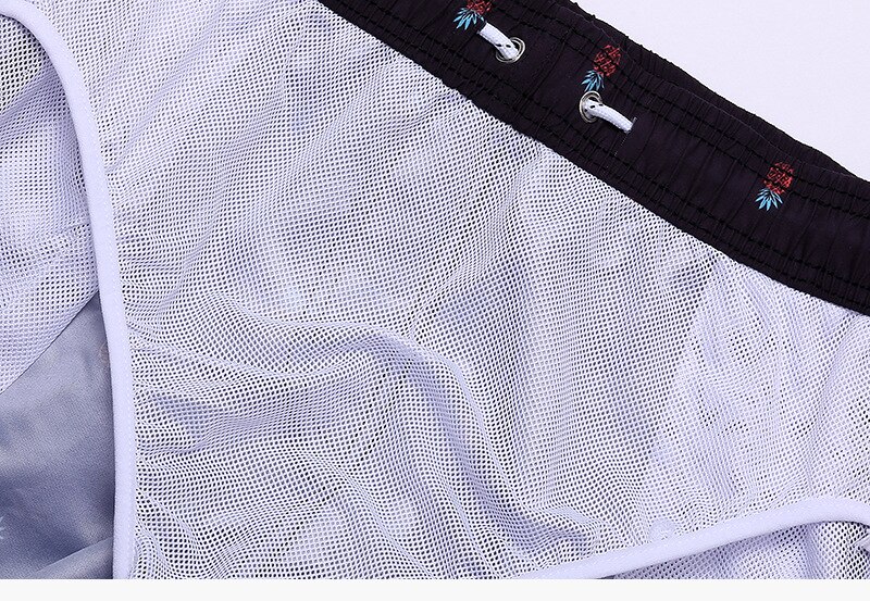 men's summer swimming shorts men's beach shorts quick drying men bathing shorts with lining