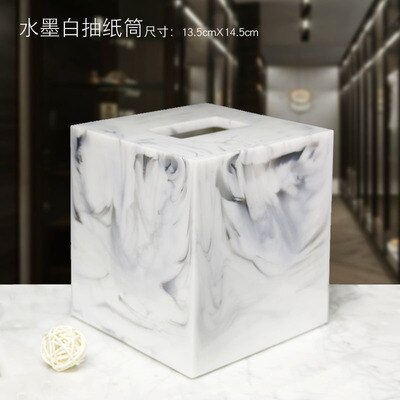 Hars Marmer Papier Tissue Box Europese Retro Bookbox Woonkamer Koffietafel Restaurant multifunctionele Tissue Handdoek Badkamer Ac: 4