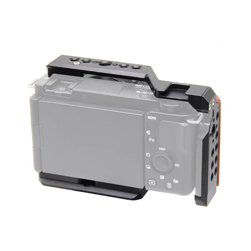Stabilisateur de Cage de caméra en alliage d'aluminium ZV-E10, poignée en bois Compatible avec la caméra Vlog ZV-E10, accessoires pour chaussures froides