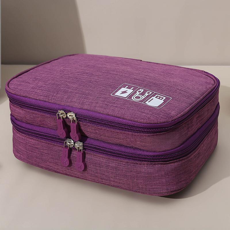 Bolsas de viaje de almacenamiento, organizador de accesorios electrónicos, cubos de embalaje digitales, auriculares portátiles, bolsa de cámara, novedad: Purple